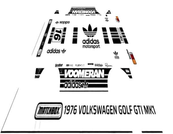 CALCA DECAL VW GOLF MK1 MATCHBOX
