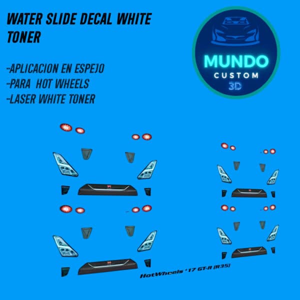 Decals Faros Nissan GTR R35 Hot Wheels