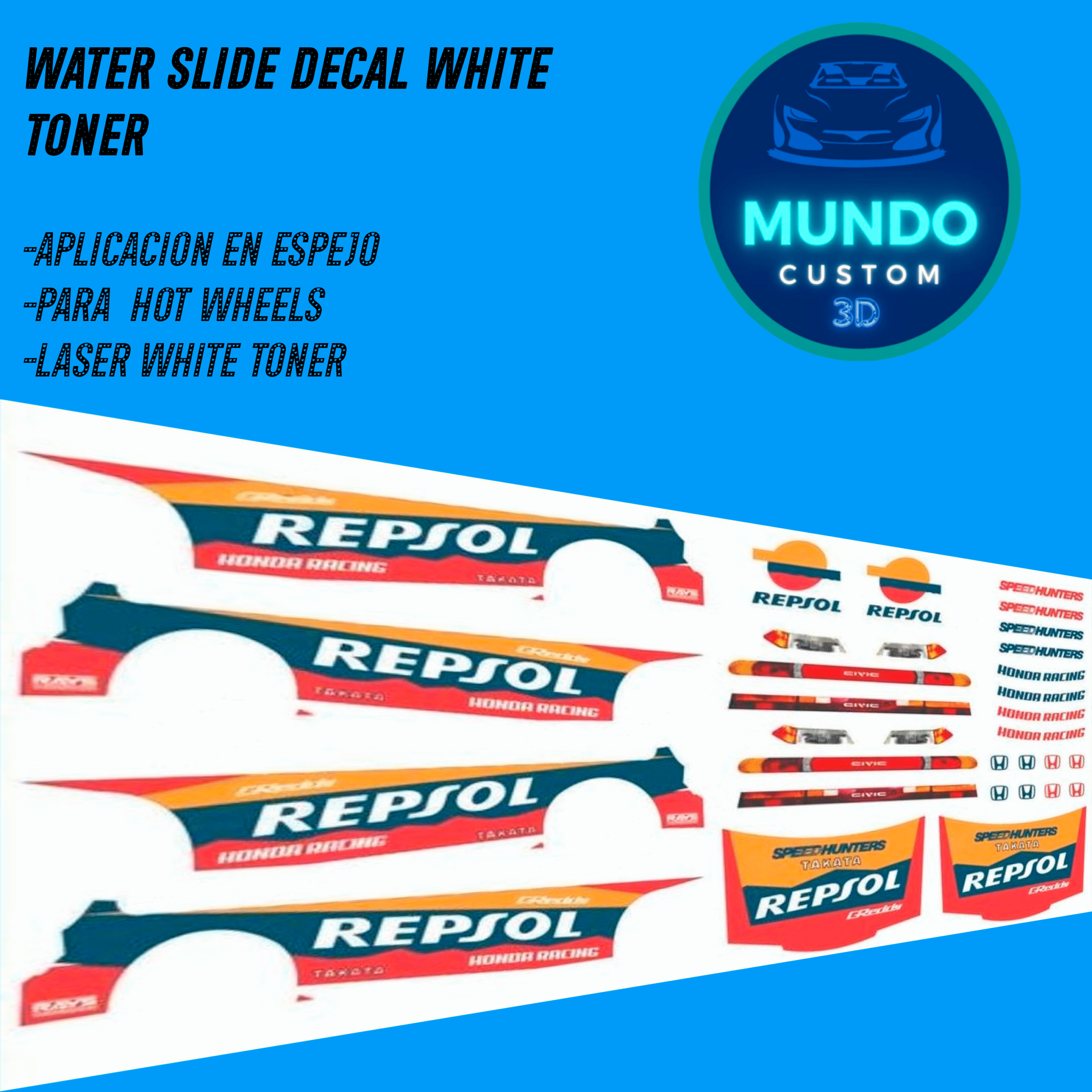 Decal R Honda Civic EF Hot Wheels