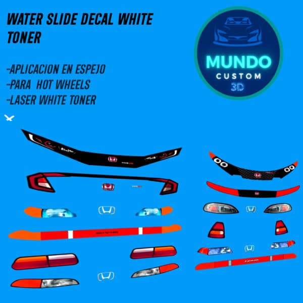 Decals Faros Honda Civic Varios Hot wheels