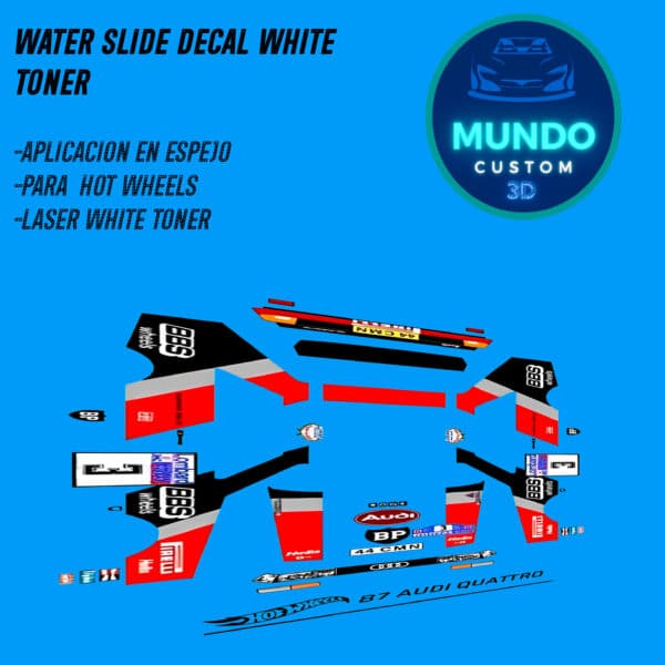 Decals Audi 87 Quattro Hot Wheels