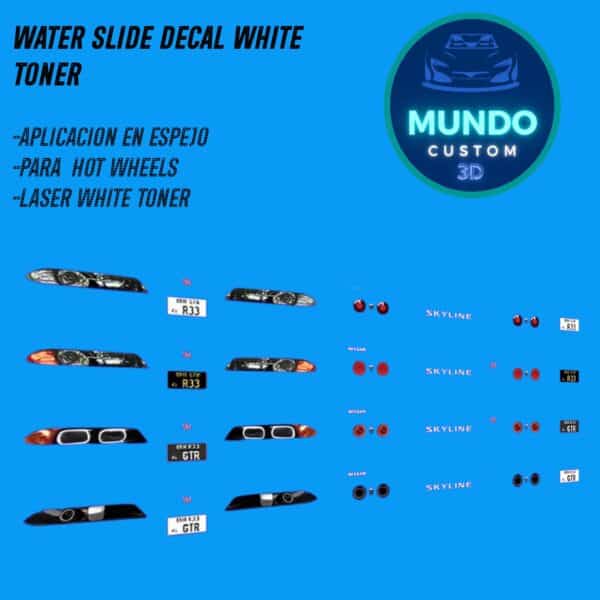 Decals Faros Nissan Skyline R33 Hot Wheels