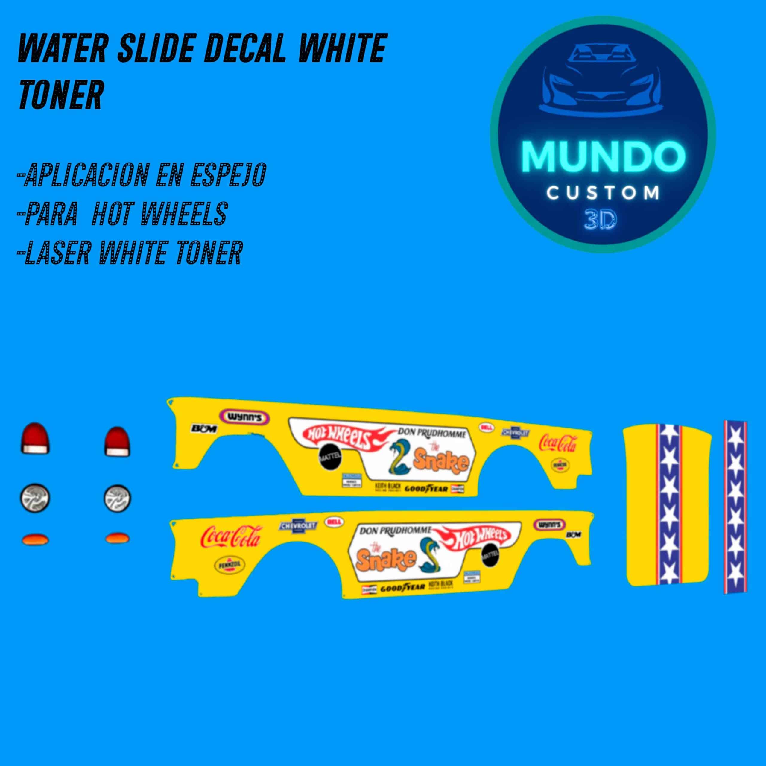 Decals The Snake Tinta Blanca Chevy Gasser 55 Hot Wheels