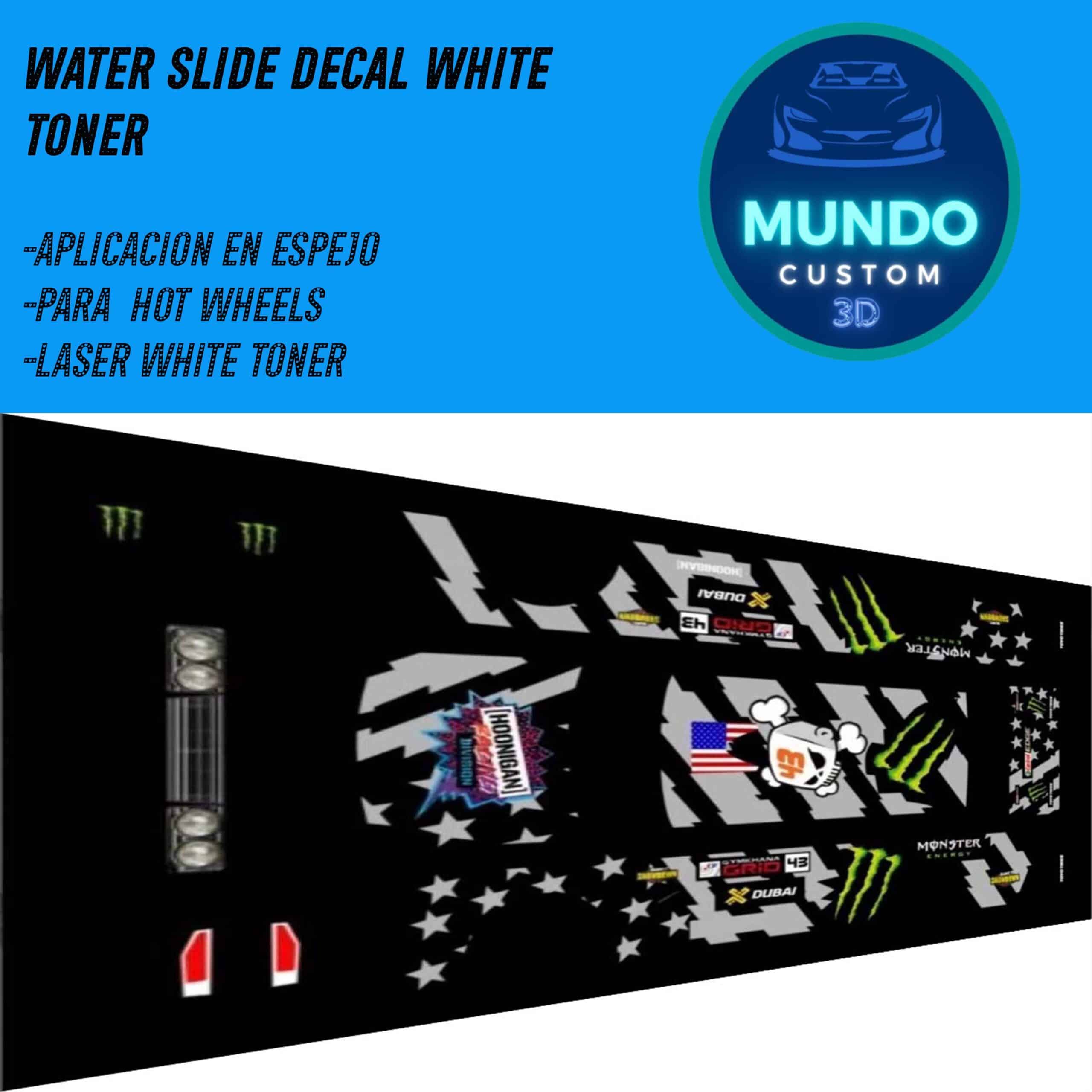 Decals Gymkhana Energy Tinta Blanca Datsun 510 Wagon Hot Wheels 1/64 - Custom Drift Kit