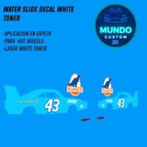 Decals 43 Dino Tinta Blanca Dodge Charger Daytona Hot Wheels 1/64