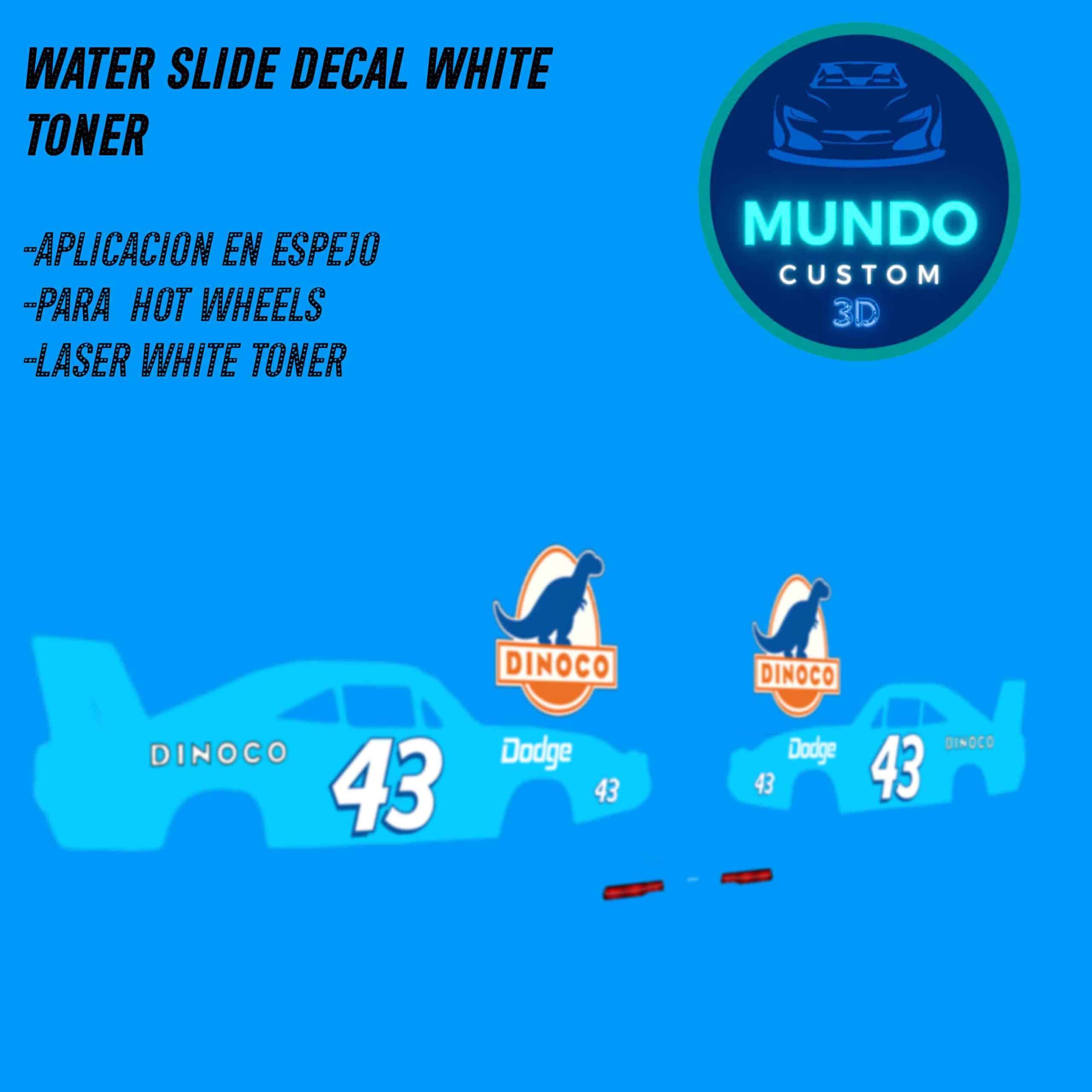 Decals 43 Dino Tinta Blanca Dodge Charger Daytona Hot Wheels 1/64