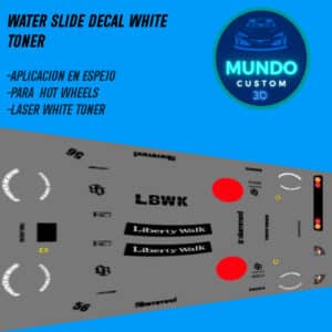 Decals Liberty Walk Ferrari F40 Competizione Hot Wheels 1/64 - Tinta Blanca Custom Kit