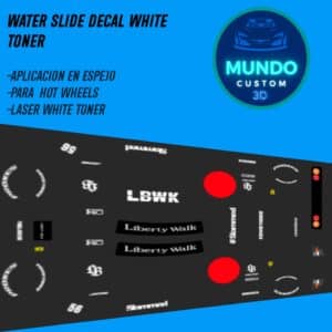 Decals Black Liberty Walk Ferrari F40 Competizione Hot Wheels 1/64 - Tinta Blanca Custom Kit