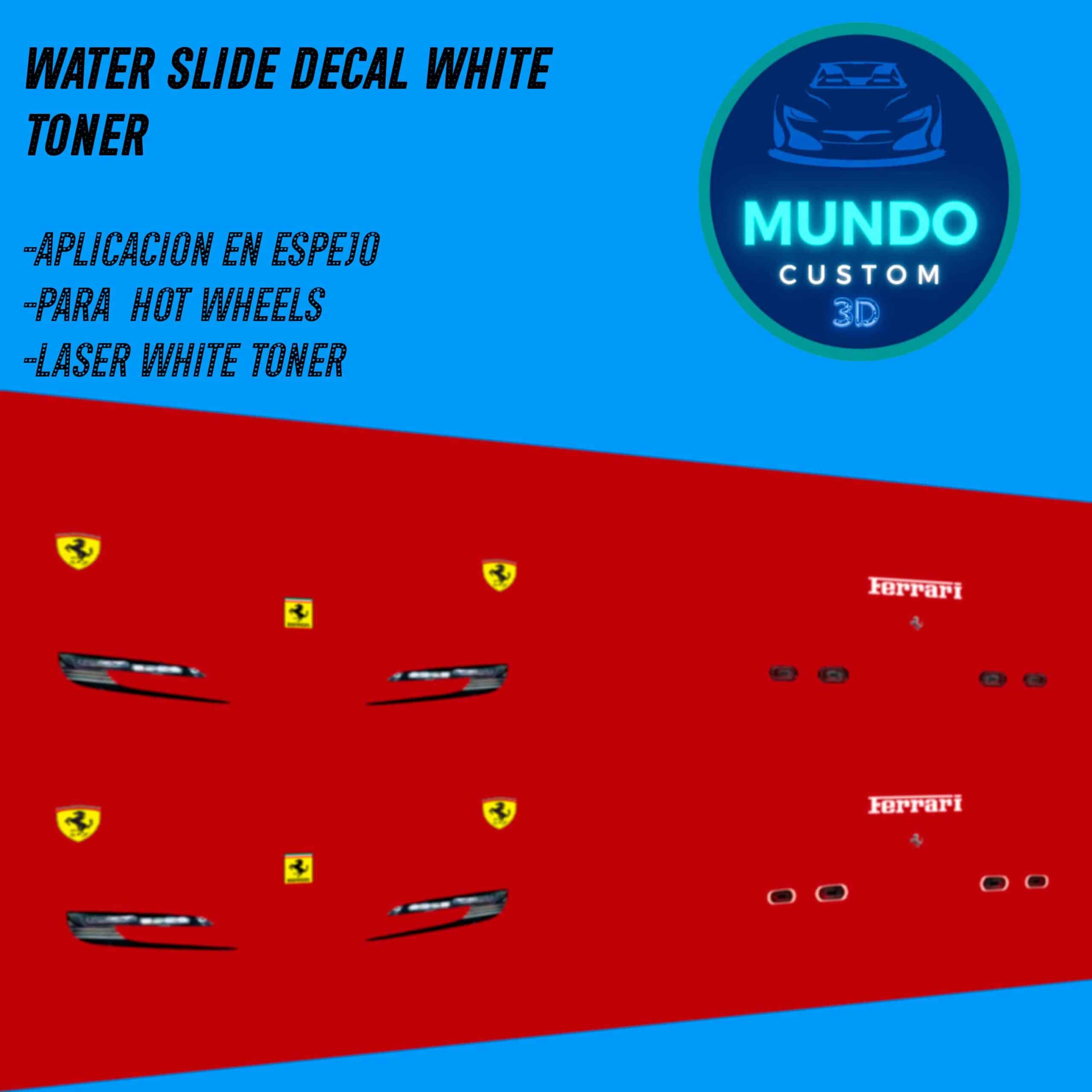 Decals Faros con Tinta Blanca Real: Ferrari SF90 Stradale para Hot Wheels (1:64)