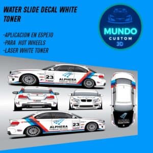 Decals Alpher Team Tinta Blanca BMW 1M Matchbox 1/64 - Custom Racing Kit
