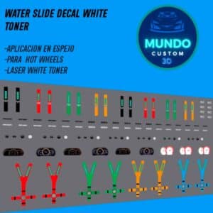 Set de Decals "Cinturones": Máximo Realismo en Tinta Blanca para tus Hot Wheels