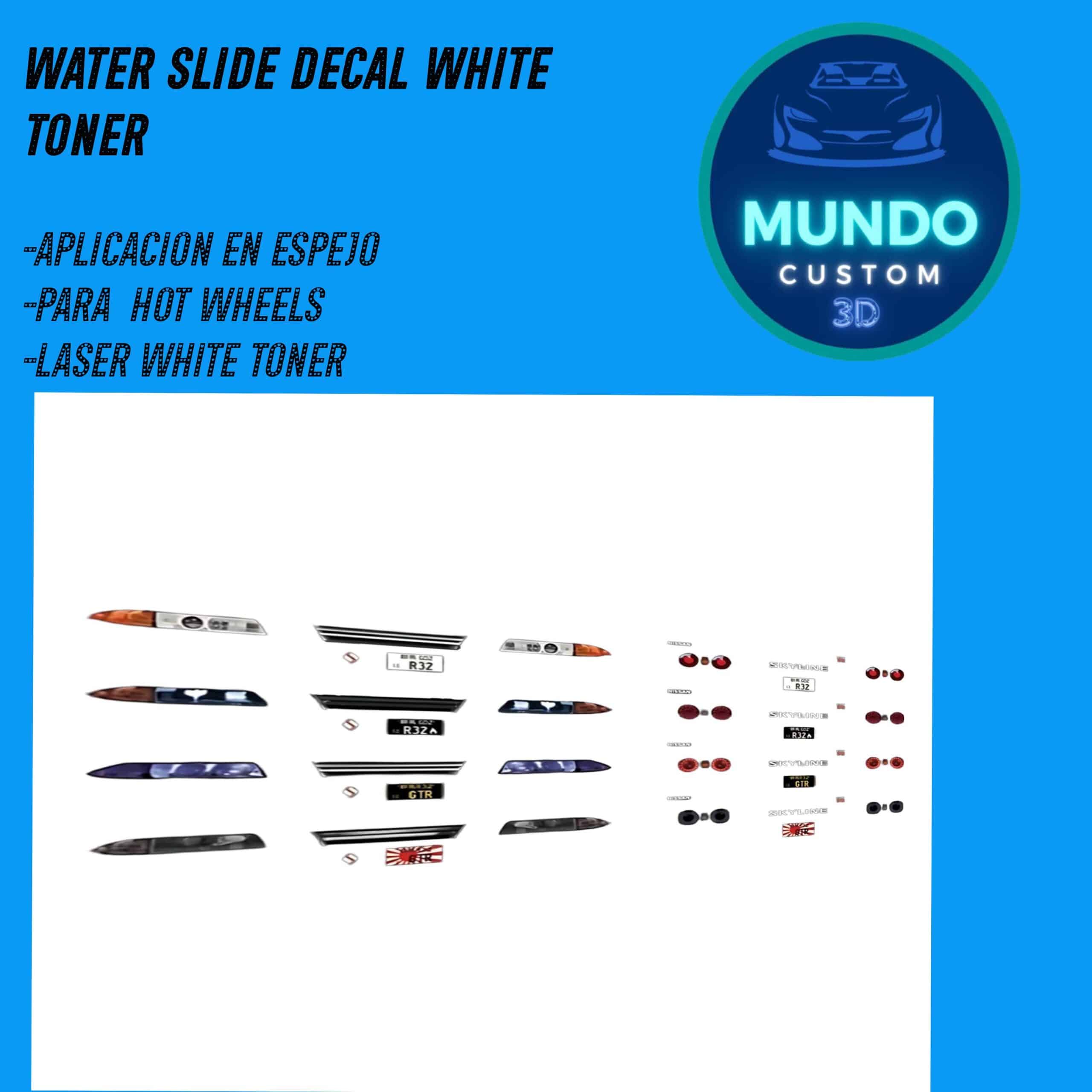 ¡Despierta al Godzilla! Decals de Faros con Tinta Blanca Real: Nissan Skyline R32 (Hot Wheels 1:64)