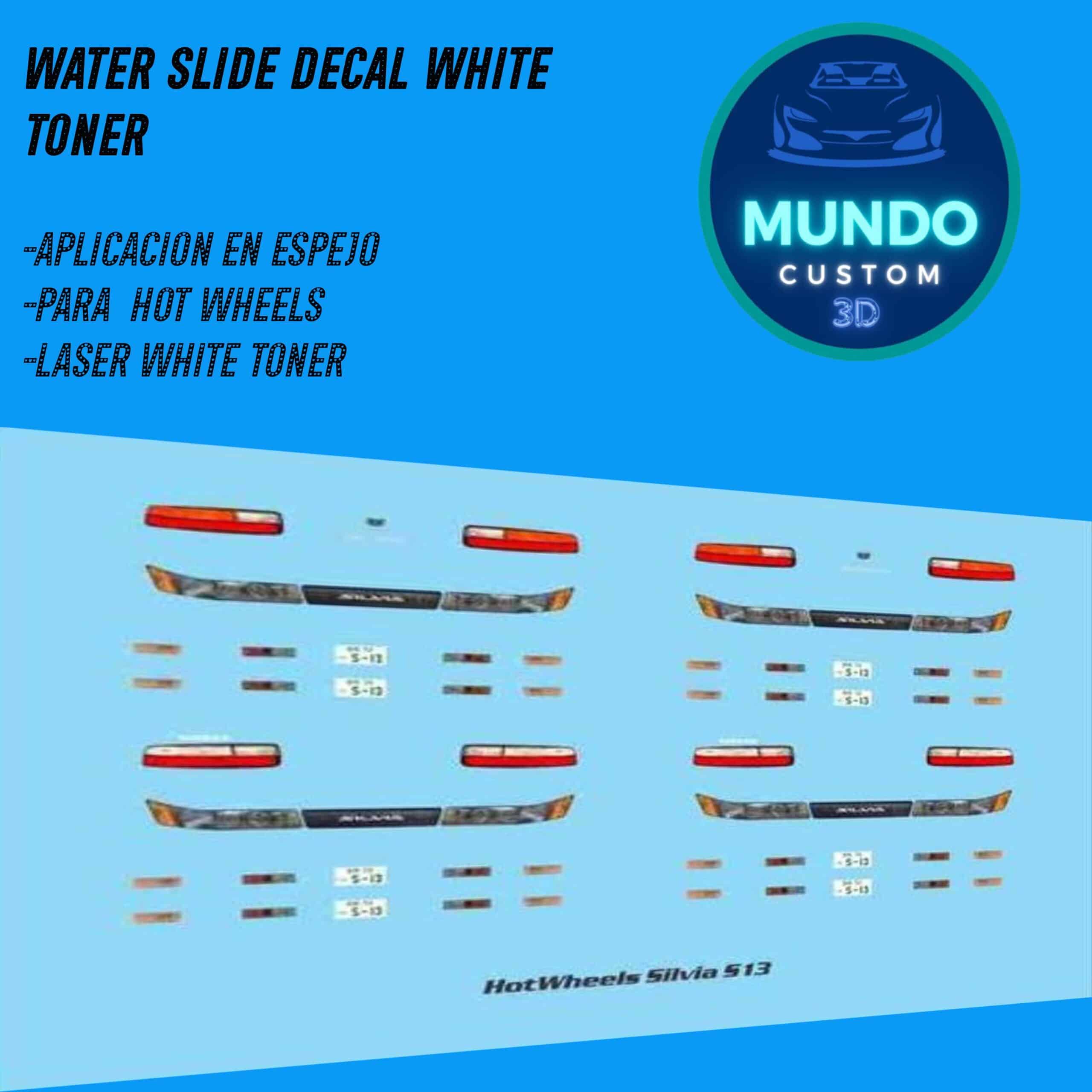 ¡Refina el Frontal de tu Proyecto Drift! Decals de Faros con Tinta Blanca Real: Nissan Silvia S13 (Hot Wheels 1:64)