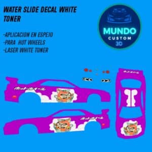 Decals "ENANO" White Ink para Nissan Skyline R34: Máxima Nitidez en 1:64