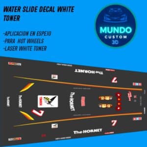 Decals "HORNET" con Tinta Blanca: El Poder del Avispón para tu Nissan Skyline R34 Hot Wheels