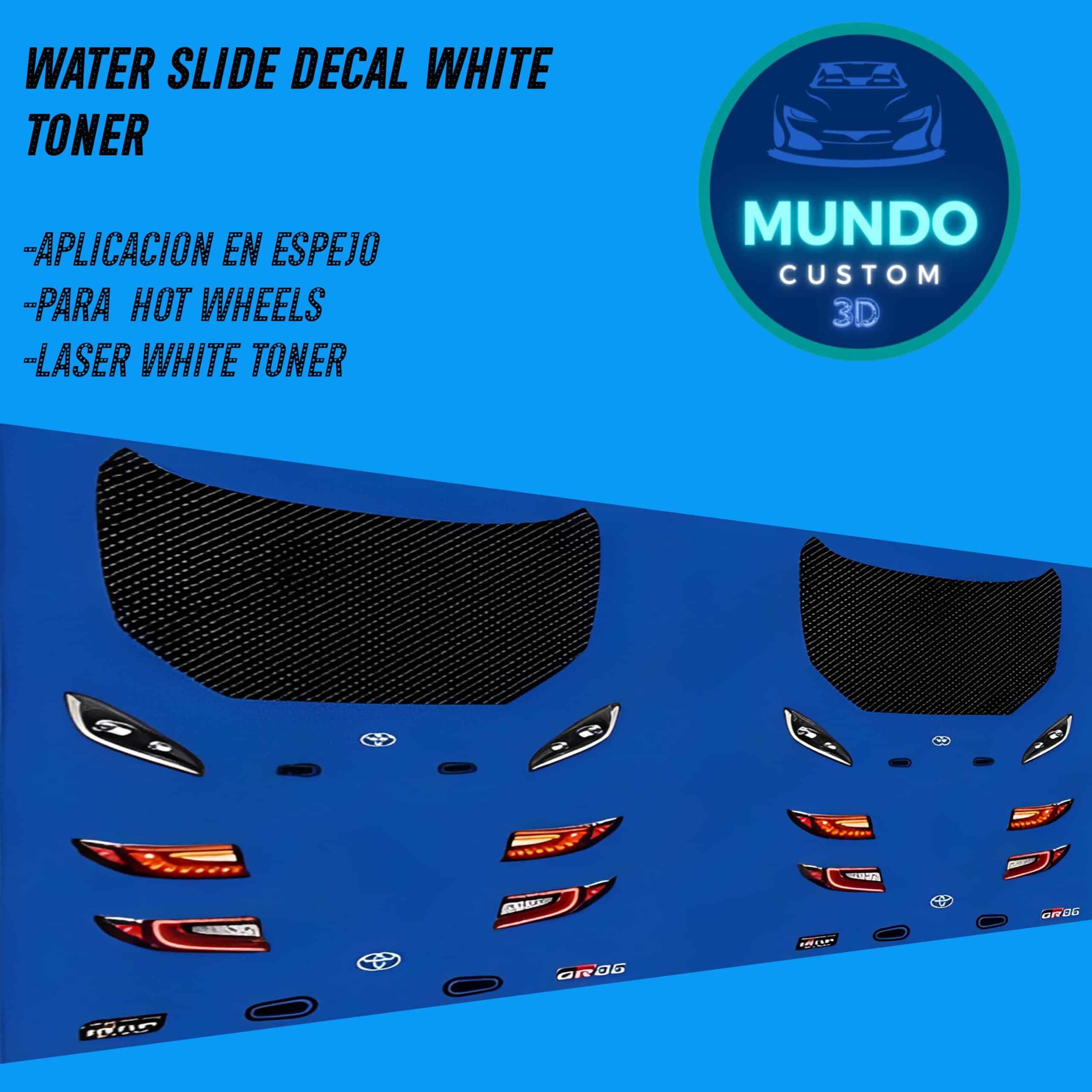 Decals "GR 86 OPTIC" en Tinta Blanca: El Detalle de Iluminación que tu Toyota GR 86 Hot Wheels Necesitaba