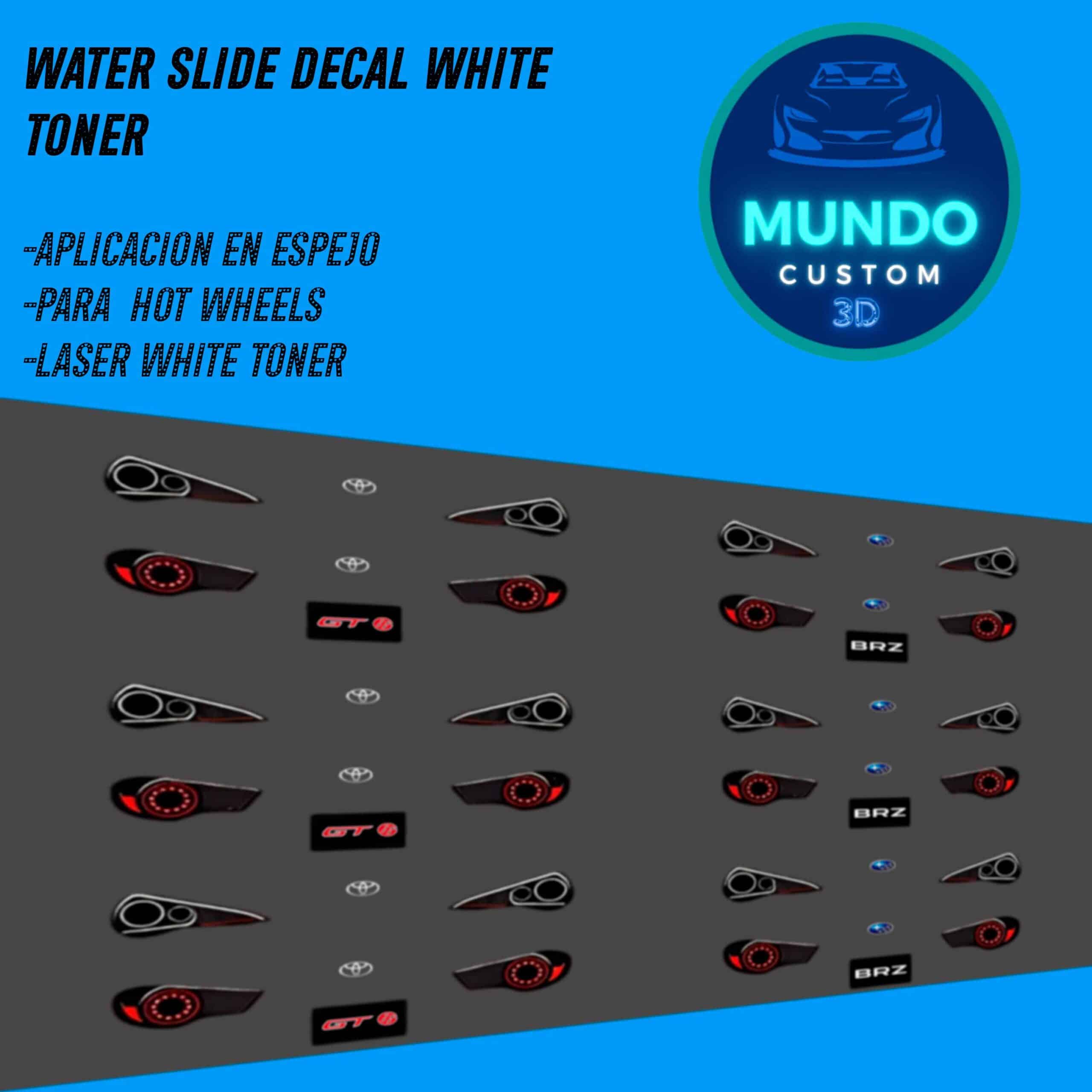 Decals "TWIN-POWER OPTICS" en Tinta Blanca: El Detalle de Iluminación para tu Toyota GT 86 o Subaru BRZ Hot Wheels