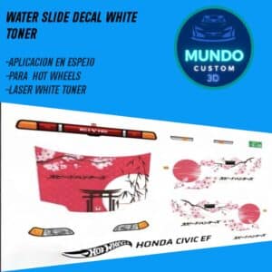 Decals "NIPPON SPIRIT" en Tinta Blanca: La Esencia JDM para tu Honda Civic EF Hot Wheels