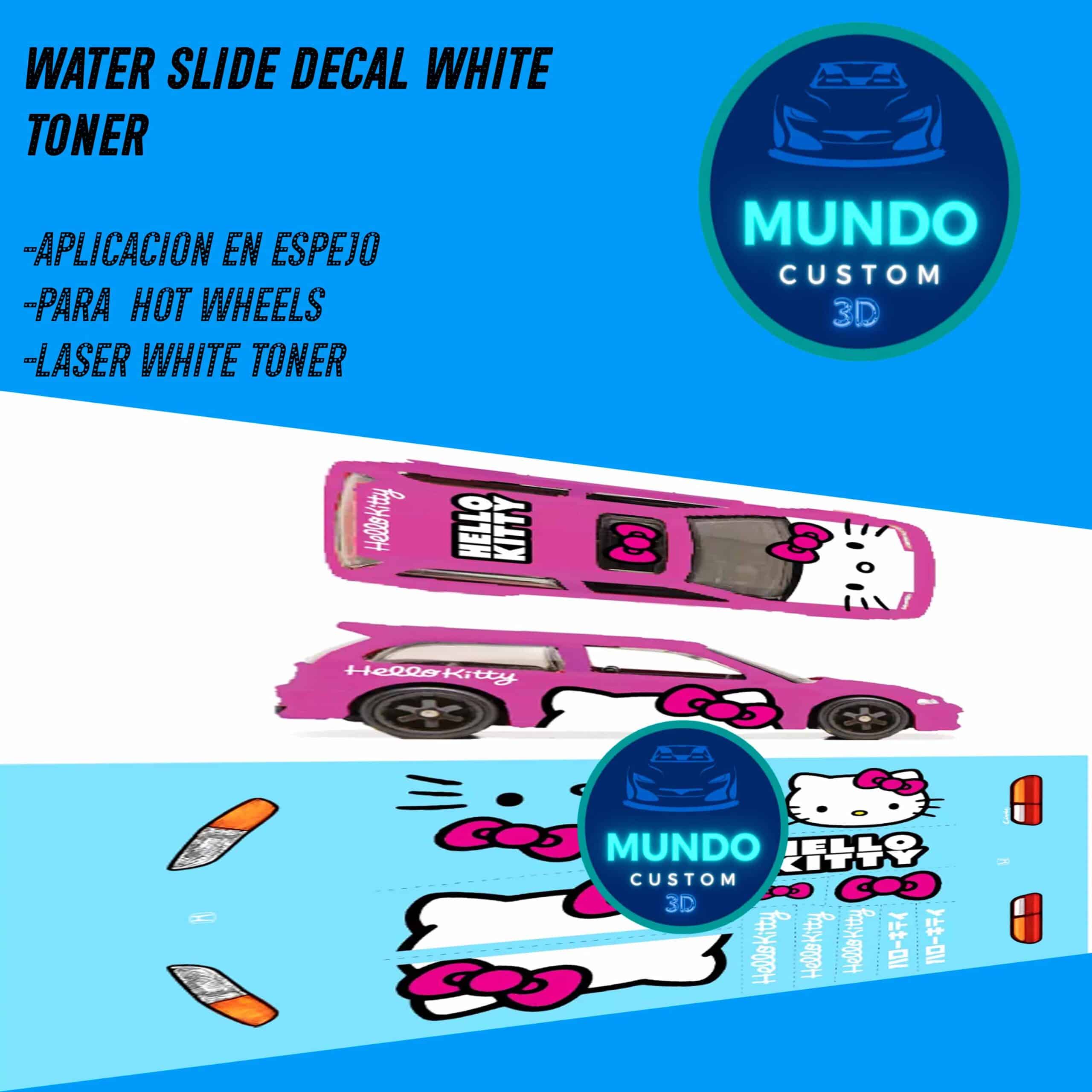 Decals "NEKO-DRIFT" en Tinta Blanca: El Estilo Felino para tu Honda Civic EG Hot Wheels