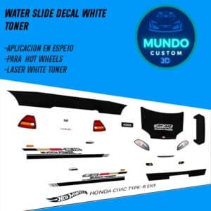 Decals "MUGEN-POWER" en Tinta Blanca: La Personalización Definitiva para tu Honda Civic EK Hot Wheels