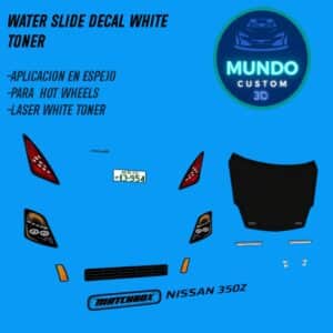 ¡Mirada de Infarto! Decals de Faros con Tinta Blanca Real: Nissan 350Z (Matchbox 1:64)