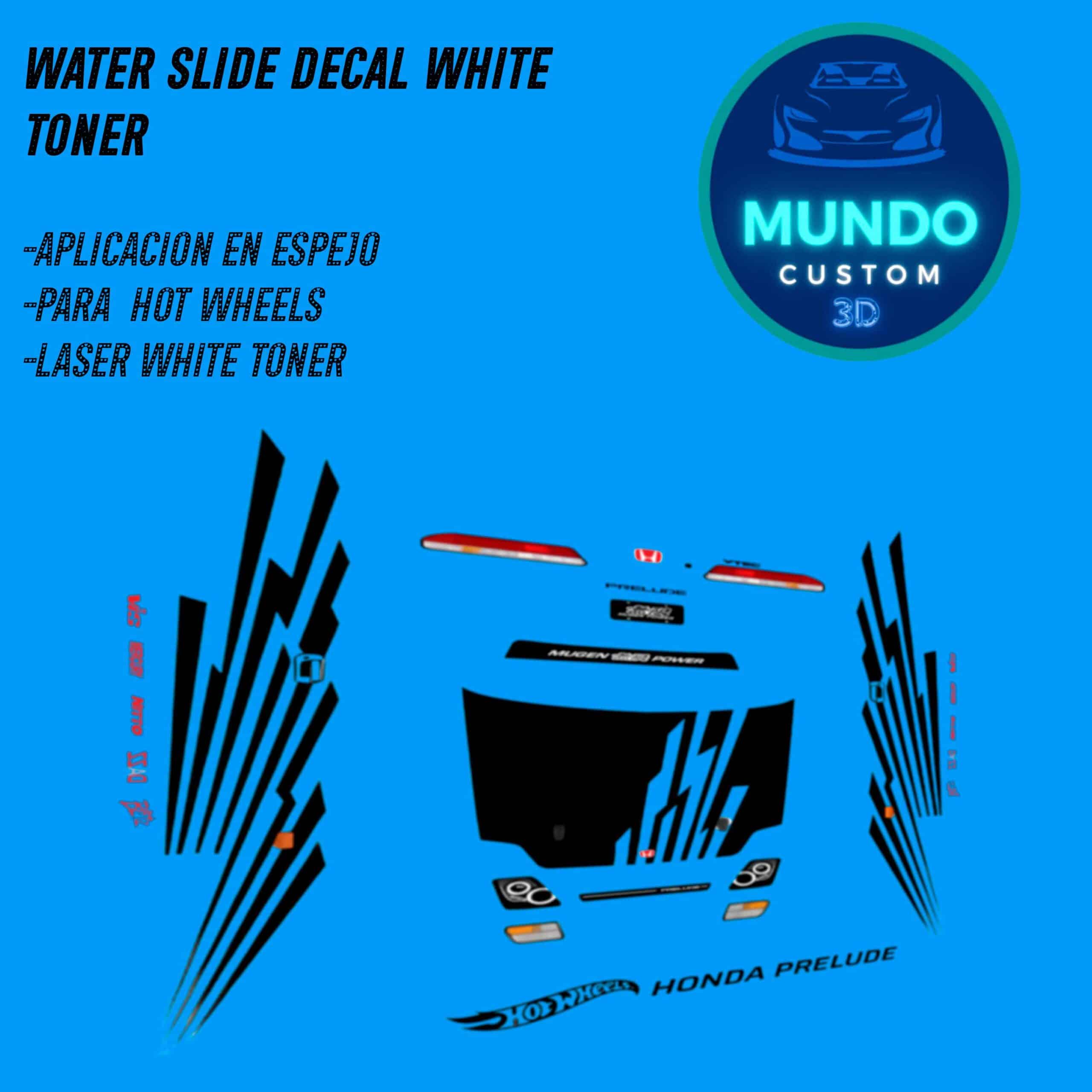 Decals "BLIT-POWER" en Tinta Blanca: La Estética de Élite para tu Honda Prelude Hot Wheels
