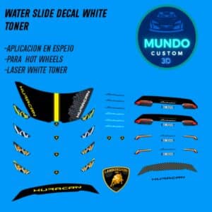 Decals "STORM-OPTIC" en Tinta Blanca: El Detalle de Precisión para tu Lamborghini Huracán Hot Wheels