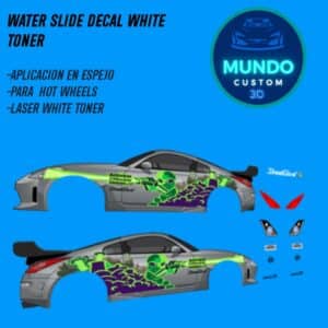 ¡Invasión Cyber-Tuning! Decals "Alien Underground" con Tinta Blanca Real: Nissan 350Z Nuevo Casting (Hot Wheels 1:64)