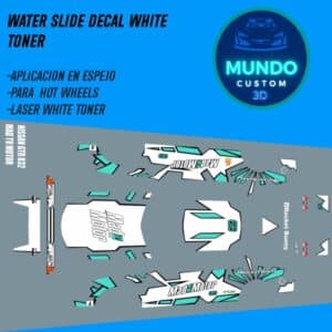 ¡Sintoniza el Tuning Radical! Pack de Decals "Mad TV Motor" con Tinta Blanca Real: Nissan Skyline R32 (Hot Wheels 1:64)