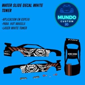 Decals "KING BAPE" en Tinta Blanca: Exclusividad Urbana para tu Nissan Skyline R34 Hot Wheels