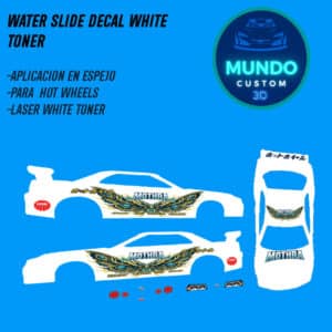 Decals "MOTHRA" con Tinta Blanca: La Fusión Mística para tu Nissan Skyline R34 Hot Wheels