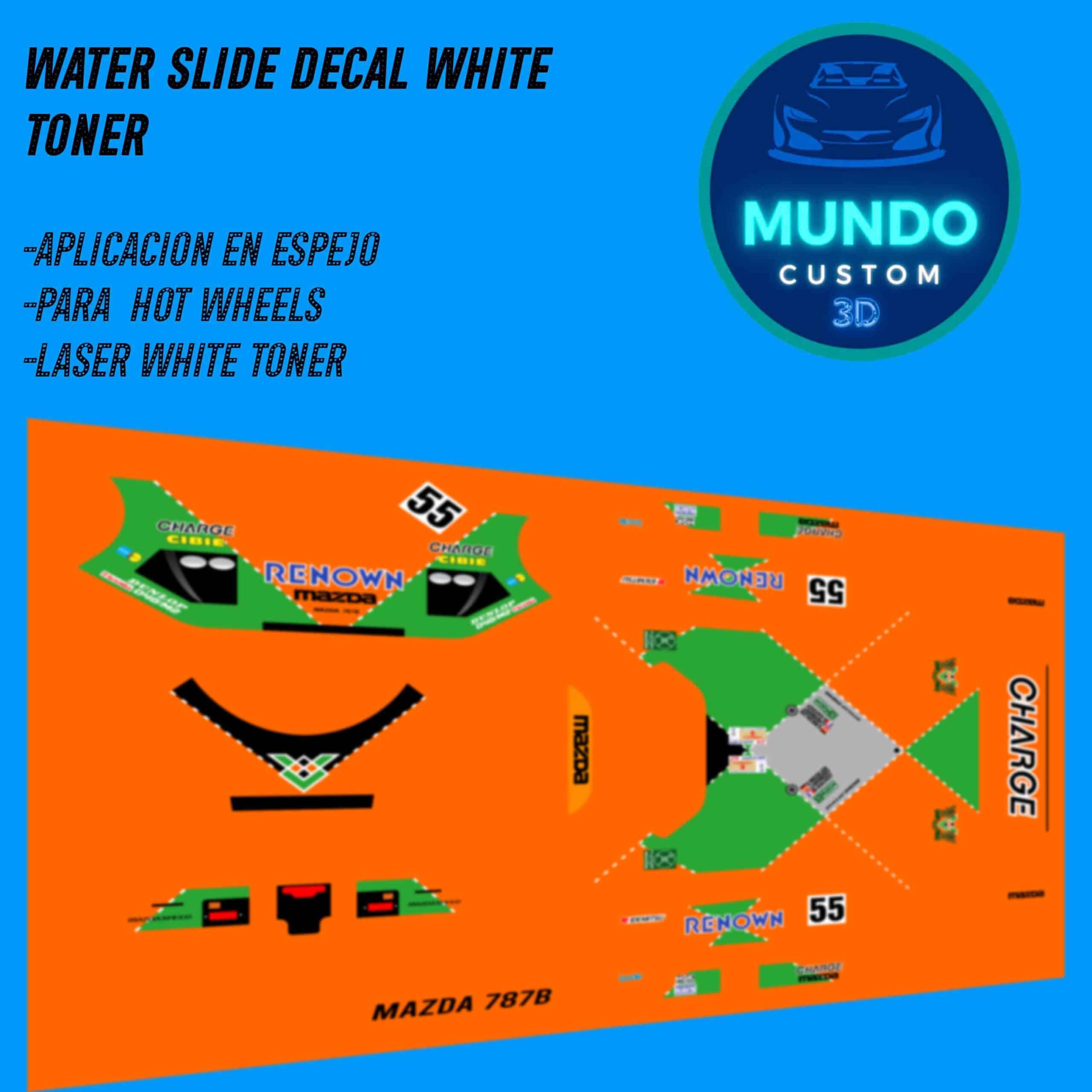 Decals "LE MANS LEGEND" en Tinta Blanca: El Acabado de Competición para tu Mazda 787B Hot Wheels