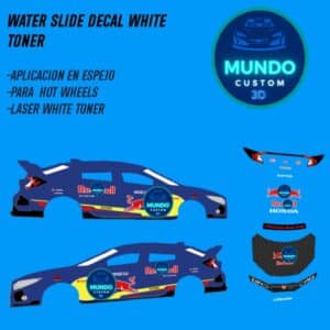 Calcas "Toro Energy Drink" con Tinta Blanca Real: Honda Civic Type R 2018 (Hot Wheels 1:64)