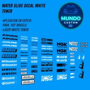 Set de Decals "Logos Varios 1" en Tinta Blanca: El Kit Esencial para Customizar tus Hot Wheels