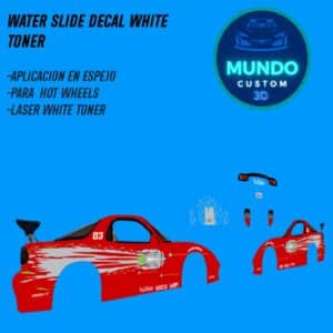 Decals "DOMINIC T. FAST" en Tinta Blanca: La Esencia de la Calle para tu Mazda RX-7 Hot Wheels