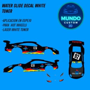 Decals "PLAY RACING" en Tinta Blanca: Dale Estilo Competitivo a tu Toyota GR 86 Hot Wheels