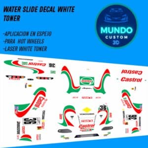 Decals "TOM’S RACING" en Tinta Blanca: La Identidad de Competición para tu Toyota Supra MK4 Hot Wheels