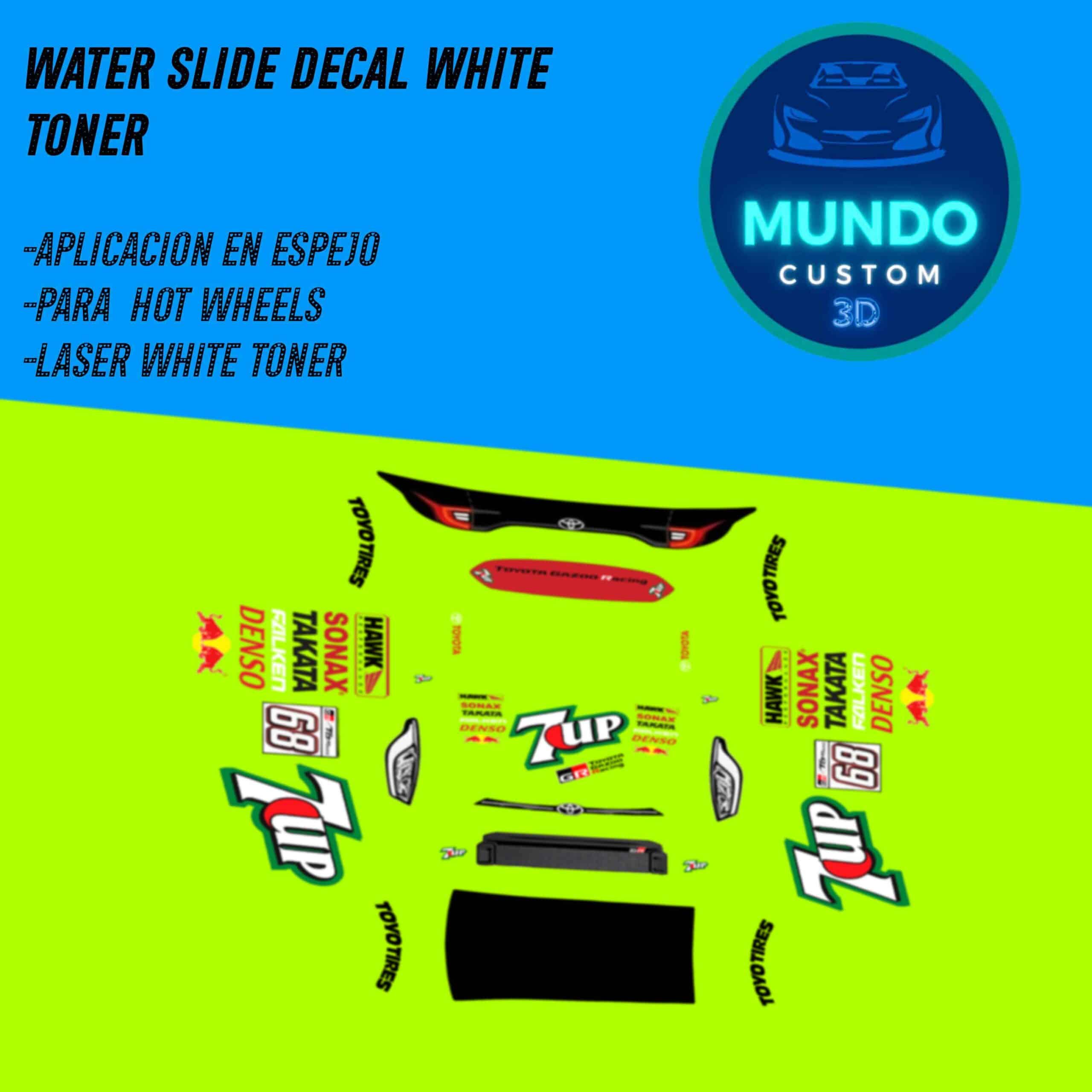 Decals "RALLY MASTER" en Tinta Blanca: Domina el Asfalto con tu Toyota Yaris GR Hot Wheels