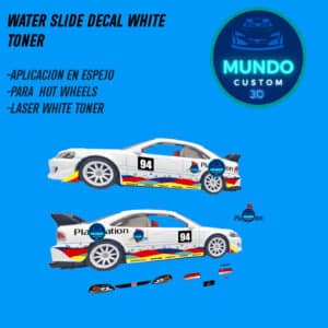 Decals "PLAY-MODE" en Tinta Blanca: La Estética Gamers para tu Honda Civic Si Hot Wheels