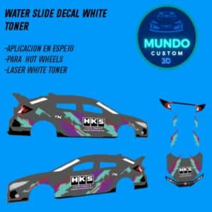 Decals "KSH-PERFORMANCE" en Tinta Blanca: La Estética de Competición para tu Honda Civic Type R 2018 Hot Wheels