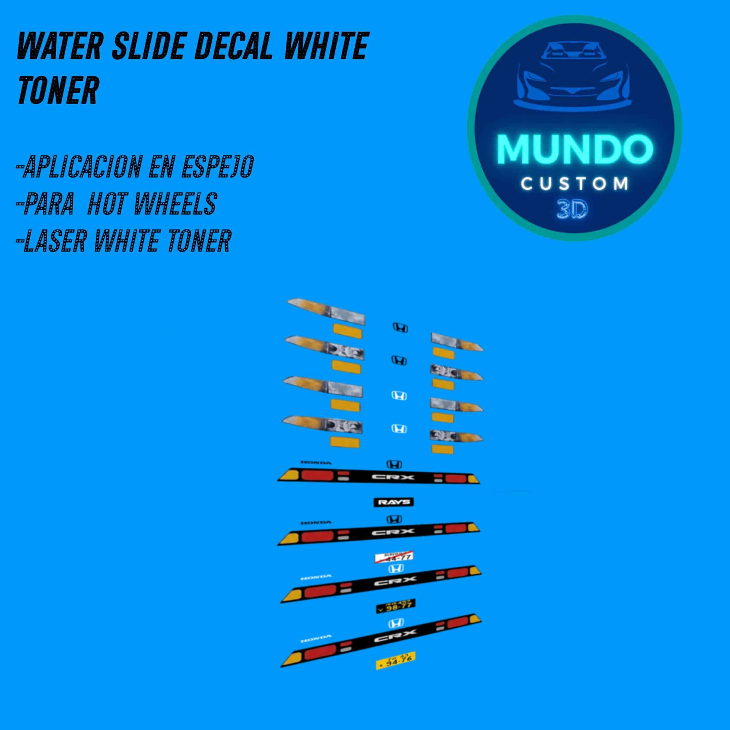Decals "RETRO-BEAM" en Tinta Blanca: La Mirada Clásica para tu Honda CRX 85 Hot Wheels