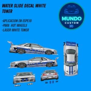 Decals "FINAL-EDITION" en Tinta Blanca: El Legado Definitivo para tu Nissan R34 LBWK Silhouette Hot Wheels