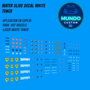 Set de Decals "Logos Varios" en Tinta Blanca: El Kit Esencial para Customizar tus Hot Wheels