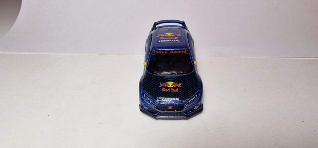 Calcas "Toro Energy Drink" con Tinta Blanca Real: Honda Civic Type R 2018 (Hot Wheels 1:64) - Imagen 4