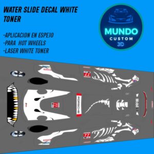 Decals Skeleton Tinta Blanca para Porsche 911 GT3 Hot Wheels (Escala 1:64)