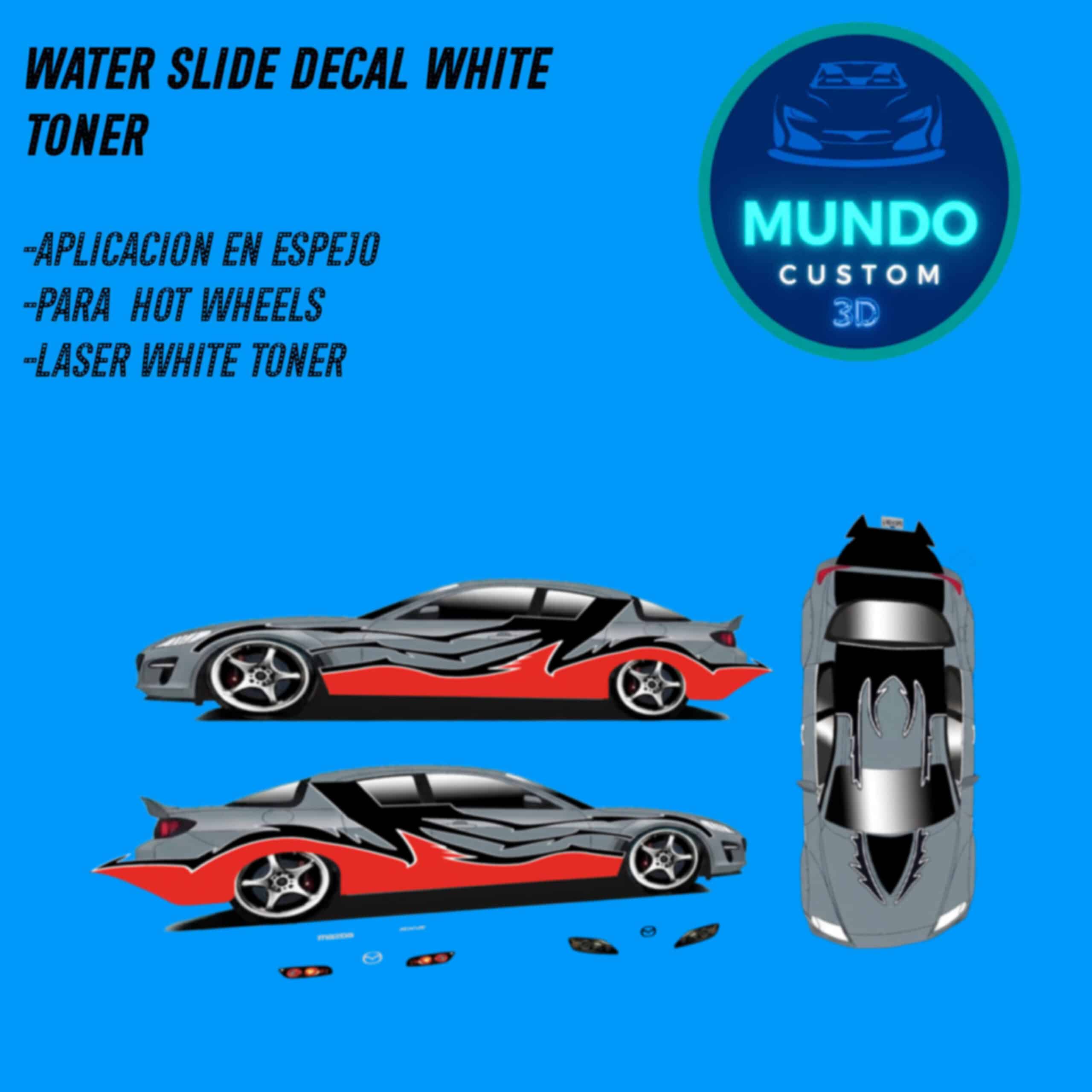 Decals Most Wanted Tinta Blanca para Mazda RX-8 Hot Wheels (Escala 1:64)