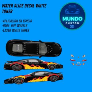 Decals Baron NFS Tinta Blanca para Porsche Cayman Hot Wheels (Escala 1:64)