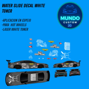 Decals JDM Universales Tinta Blanca para Hot Wheels (Escala 1:64)