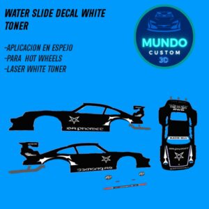 Decals Baphomet Tinta Blanca para Porsche 930 RWB Hot Wheels (Escala 1:64)