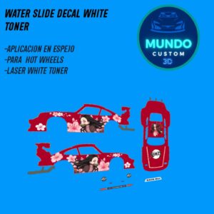 Decals Nezuk Tinta Blanca para Porsche 930 RWB Hot Wheels (Escala 1:64)